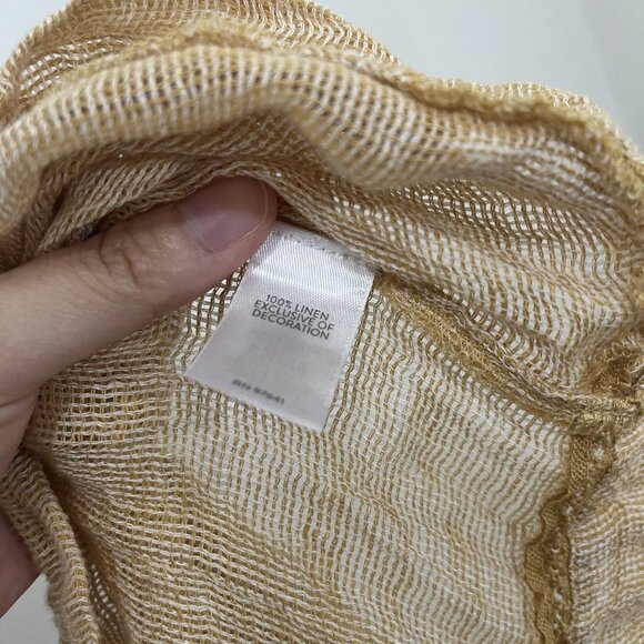 J. Jill PureJill Open Weave Linen 3/4 Sleeve Boxy Top S Petite Lagenlook Beach - Picture 8 of 10